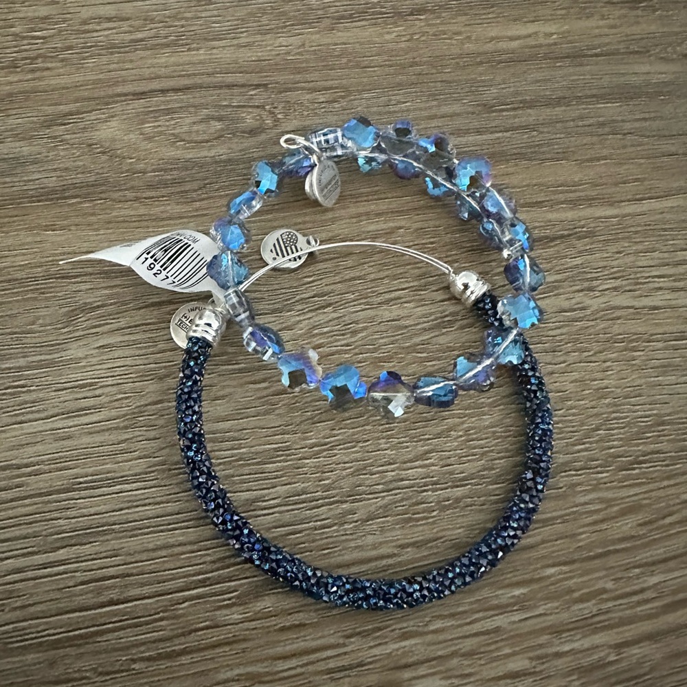 ALEX AND ANI Blue Swarovski and beaded set